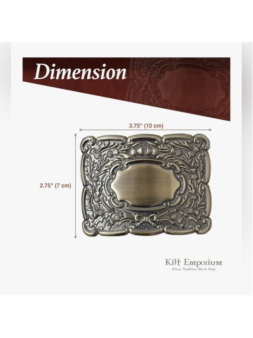 NEW Pipers Kilt Belt Buckle Pewter Rust-Free Brass Iconic Thistle Design
